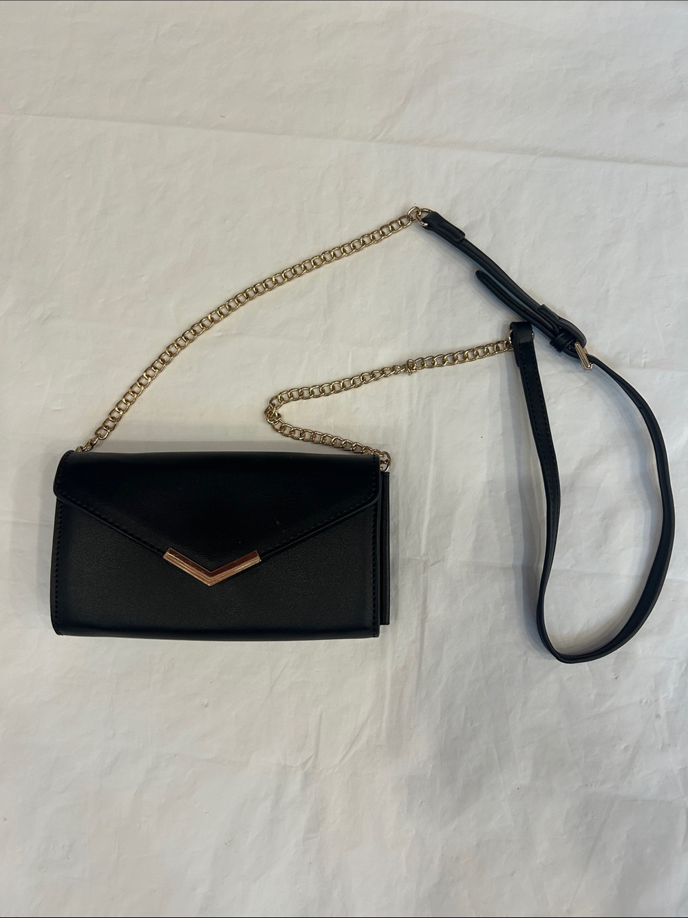 Urban Expressions Black Crossbody with Gold Chain Accent